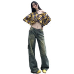 Low Rise Washed Baggy Jeans-INNBLAC Fashion Apparel