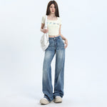 Low Rise Whiskers Flare Jeans-INNBLAC Fashion Apparel
