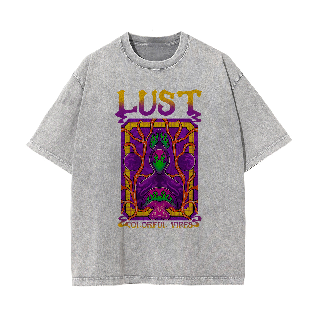 Lust Colorful Vibes Graphic Tee-INNBLAC Fashion Apparel