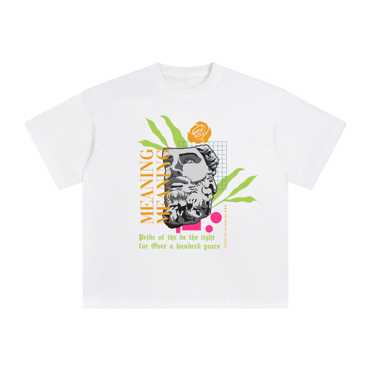 MEANING Plaster Statue Graphic Tee-INNBLAC Fashion Apparel