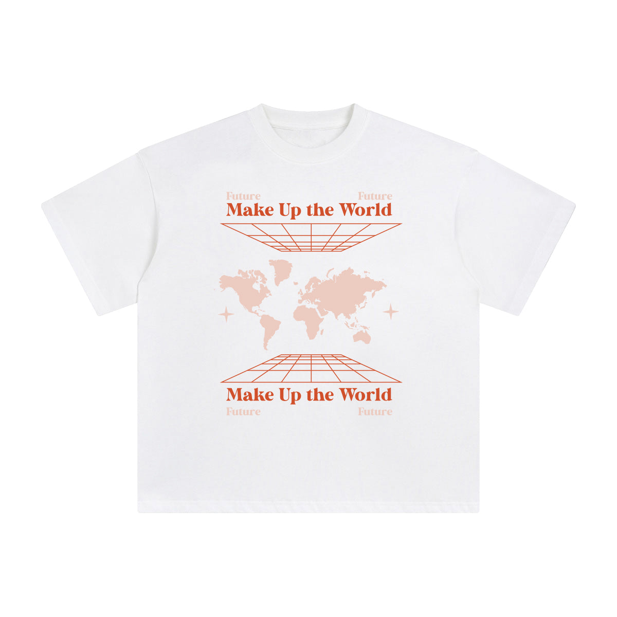 Make Up the World Abstract Graphic Tee-INNBLAC Fashion Apparel
