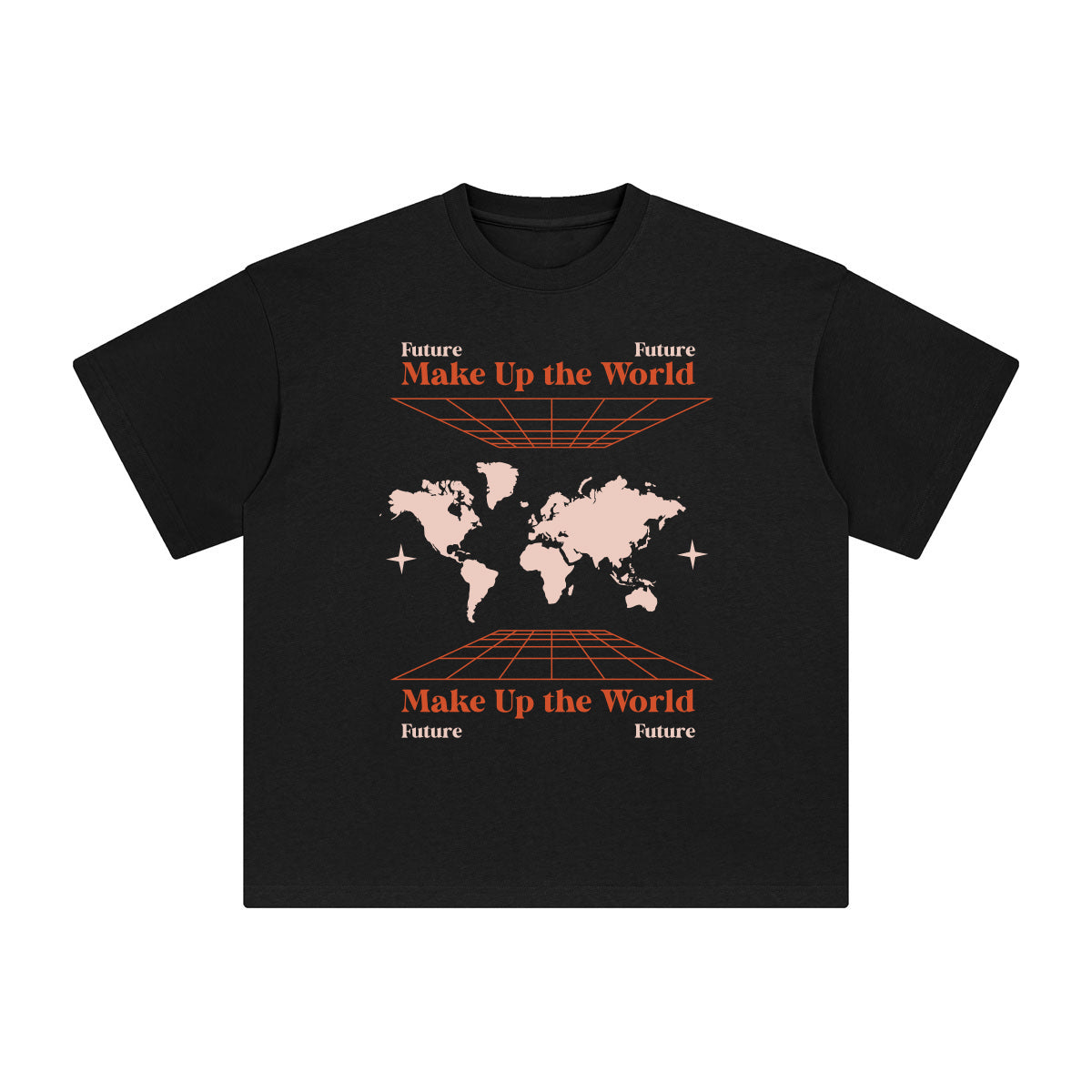 Make Up the World Abstract Graphic Tee-INNBLAC Fashion Apparel