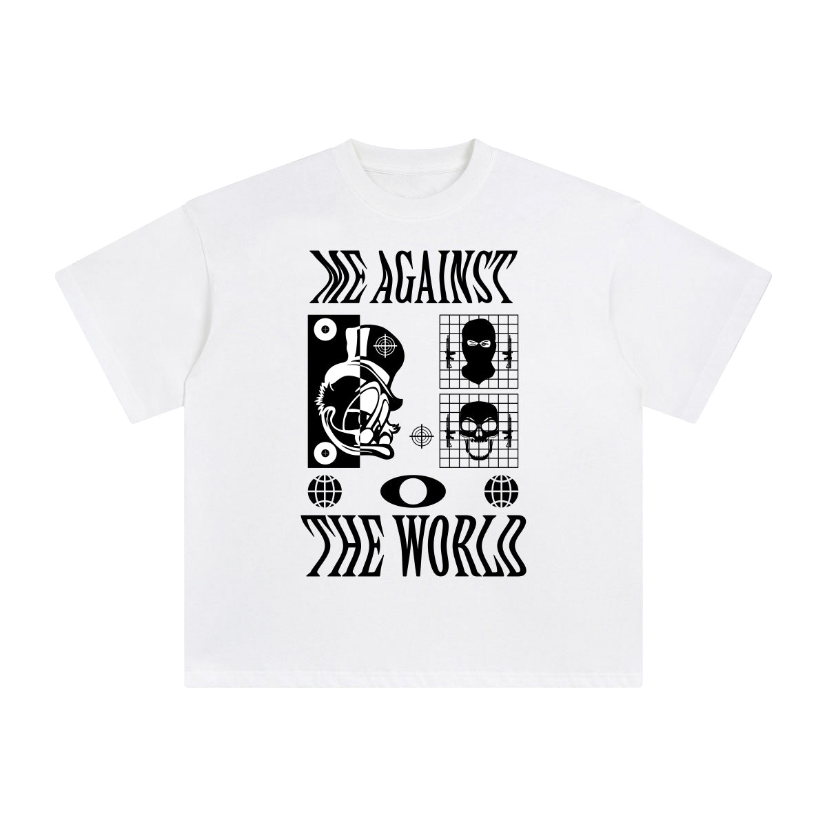 Me Against the World Abstract Graphic Tee-INNBLAC Fashion Apparel