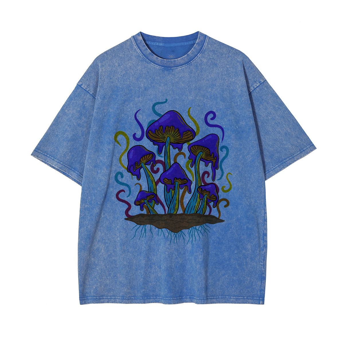 Melted Mushrooms Washed Graphic Tee-INNBLAC Fashion Apparel