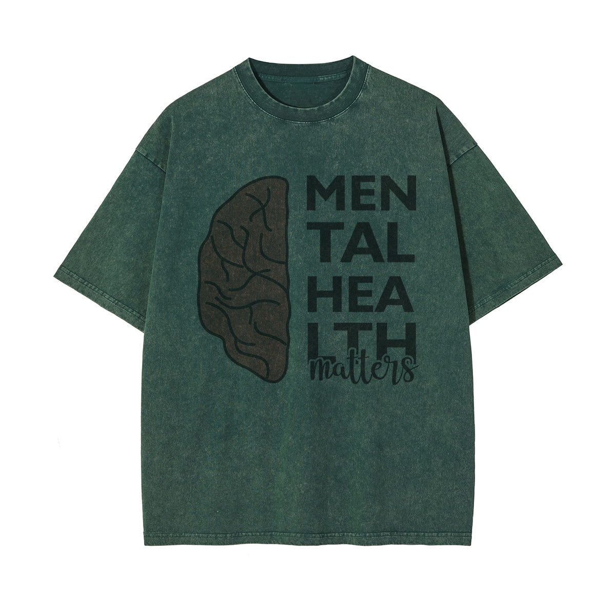 Mental Health Matters & Brain Graphic Tee-INNBLAC Fashion Apparel