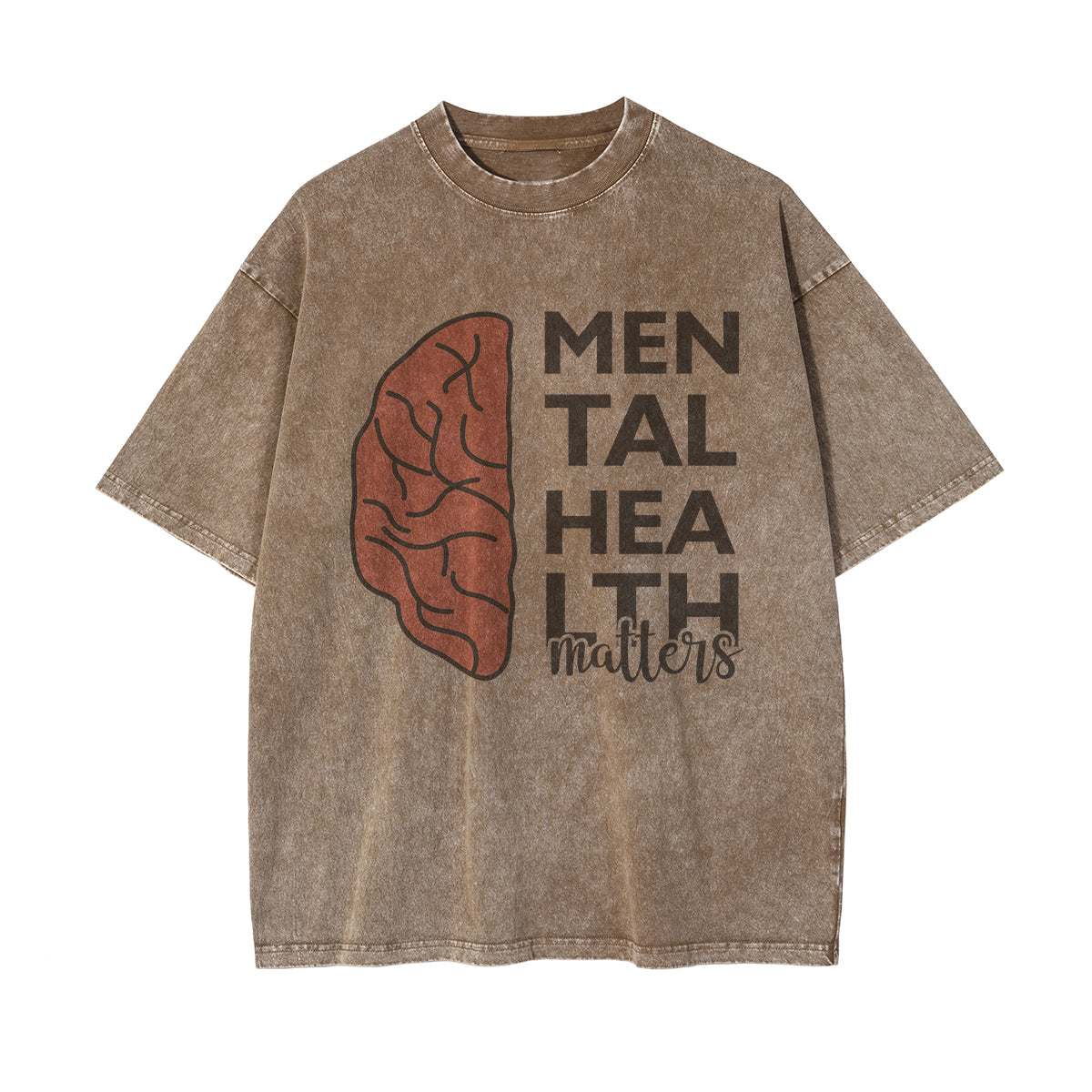 Mental Health Matters & Brain Graphic Tee-INNBLAC Fashion Apparel