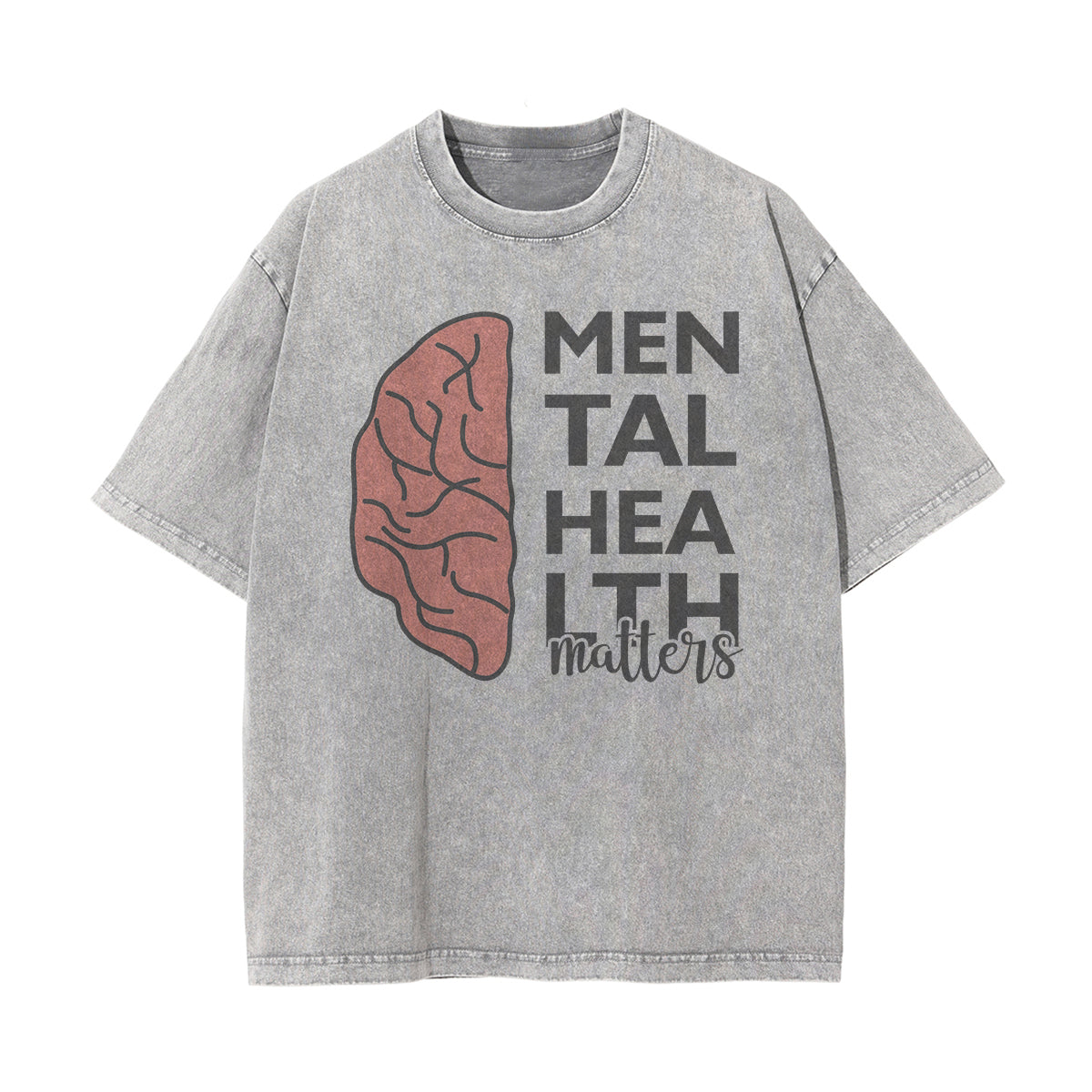 Mental Health Matters & Brain Graphic Tee-INNBLAC Fashion Apparel
