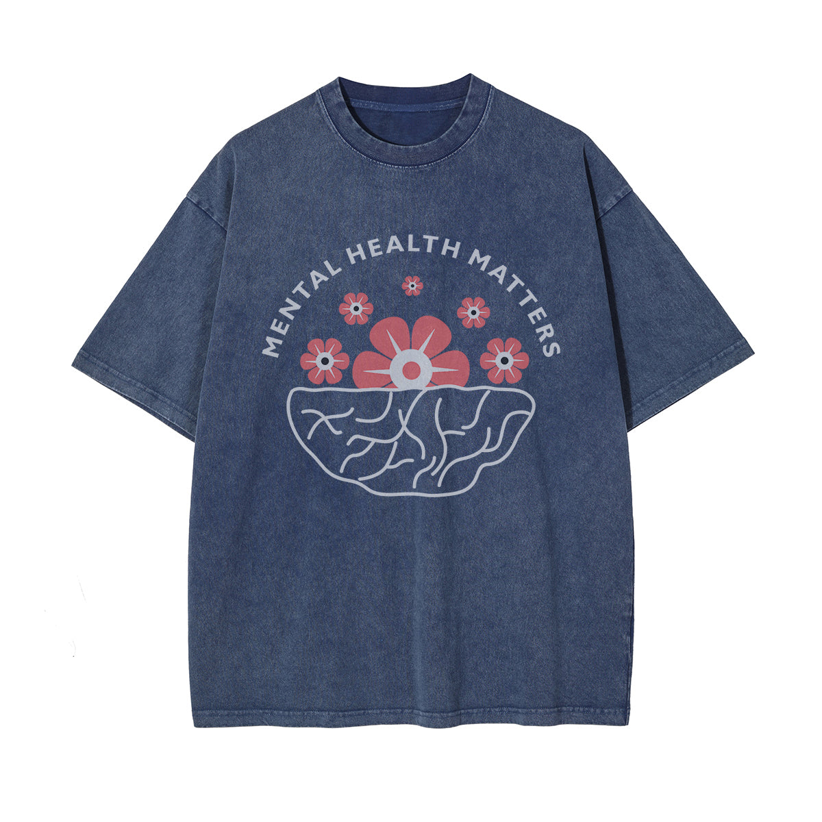 Mental Health Matters & Flowers Graphic Tee-INNBLAC Fashion Apparel