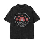 Mental Health Matters & Flowers Graphic Tee-INNBLAC Fashion Apparel