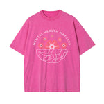 Mental Health Matters & Flowers Graphic Tee-INNBLAC Fashion Apparel