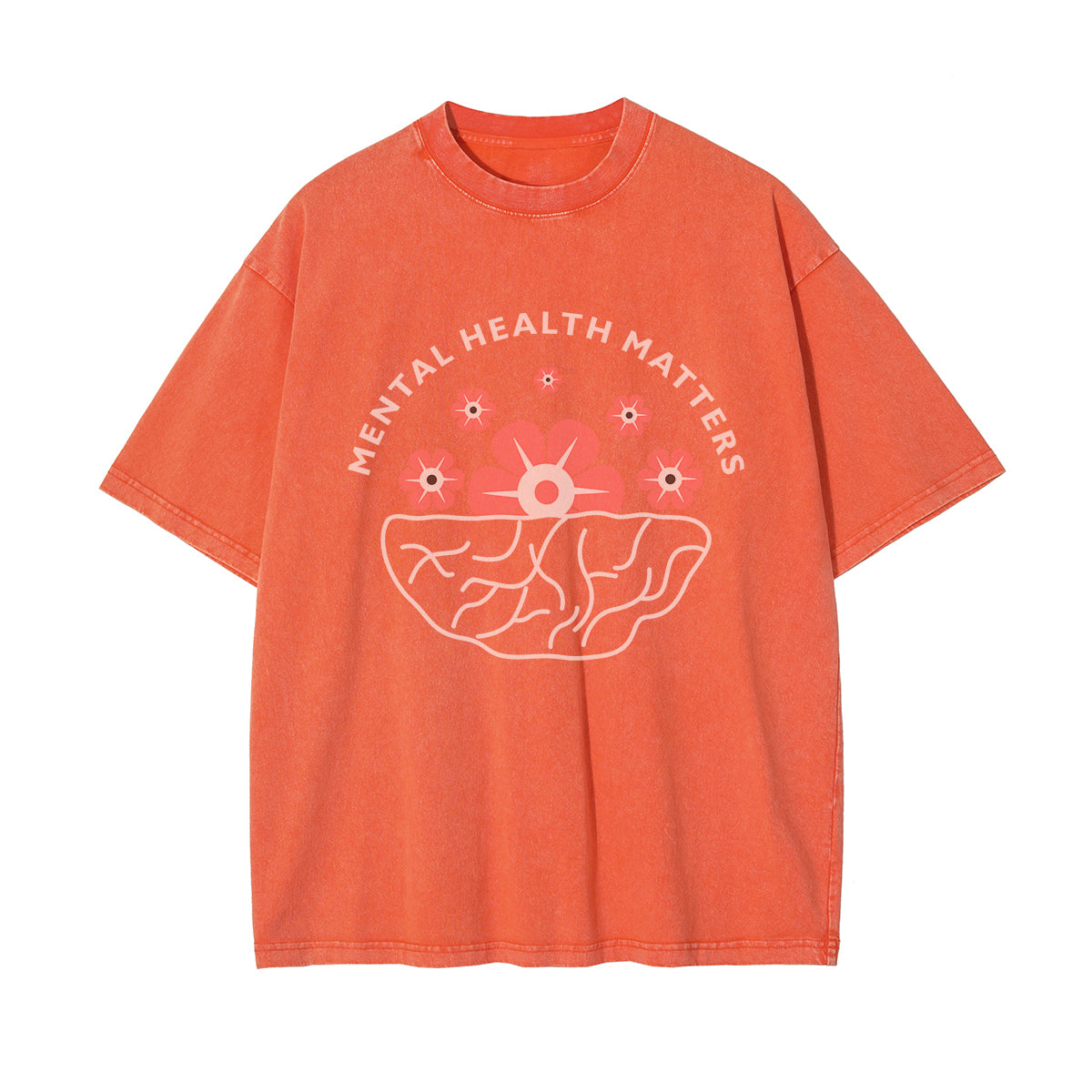 Mental Health Matters & Flowers Graphic Tee-INNBLAC Fashion Apparel
