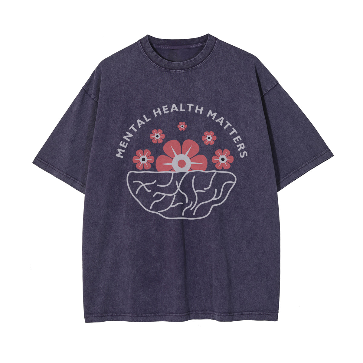 Mental Health Matters & Flowers Graphic Tee-INNBLAC Fashion Apparel