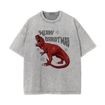 Merry Christmas Dinosaur Graphic Tee-INNBLAC Fashion Apparel