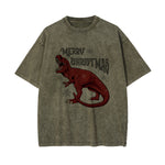 Merry Christmas Dinosaur Graphic Tee-INNBLAC Fashion Apparel