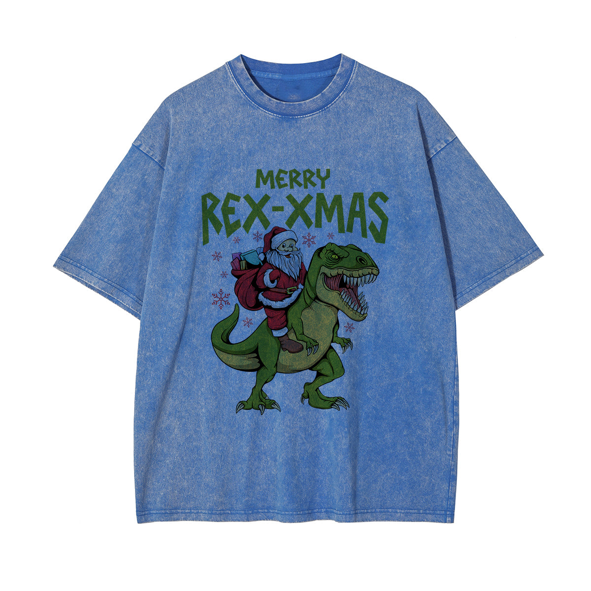 Merry Rex-Xmas Dinosaur & Santa Graphic Tee-INNBLAC Fashion Apparel