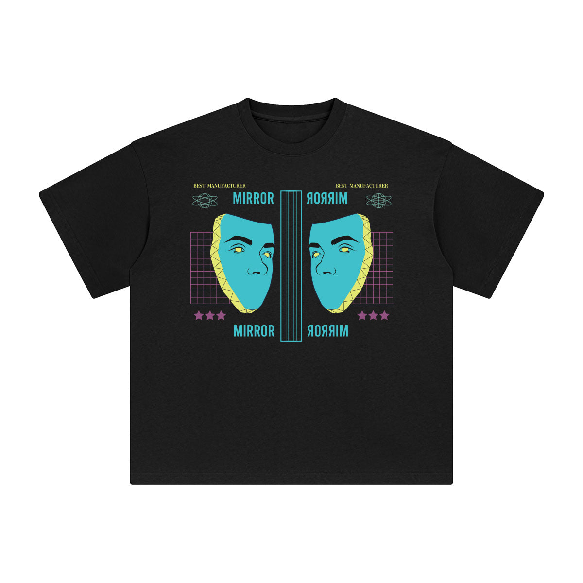 Mirror Abstract Graphic Tee-INNBLAC Fashion Apparel