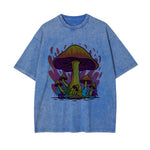 Mushroom Washed Graphic Tee-INNBLAC Fashion Apparel