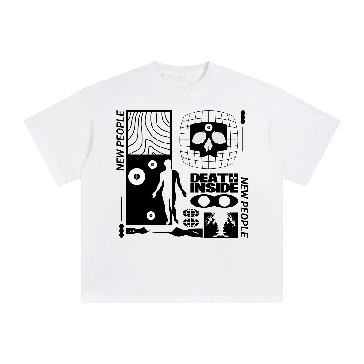 New People Death Inside Abstract Graphic Tee-INNBLAC Fashion Apparel