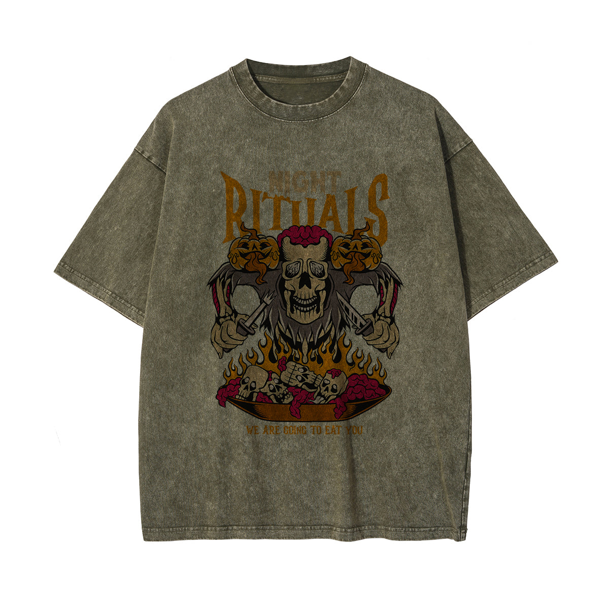 Night Rituals Graphic Washed Tee-INNBLAC Fashion Apparel