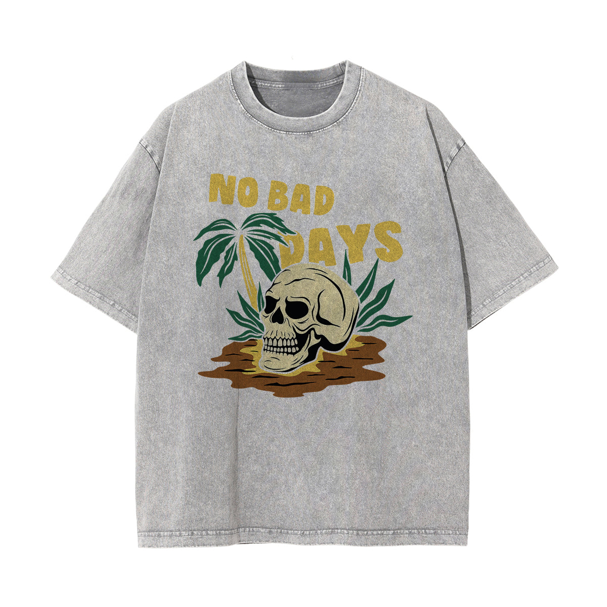 No Bad Days Washed Graphic Tee-INNBLAC Fashion Apparel