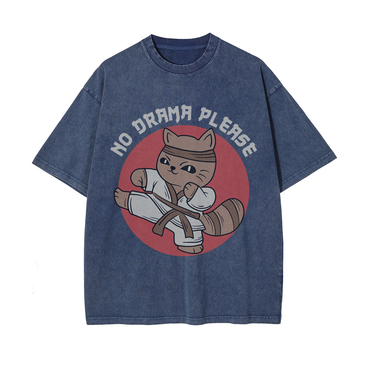 No Drama Please Graphic Washed Tee-INNBLAC Fashion Apparel