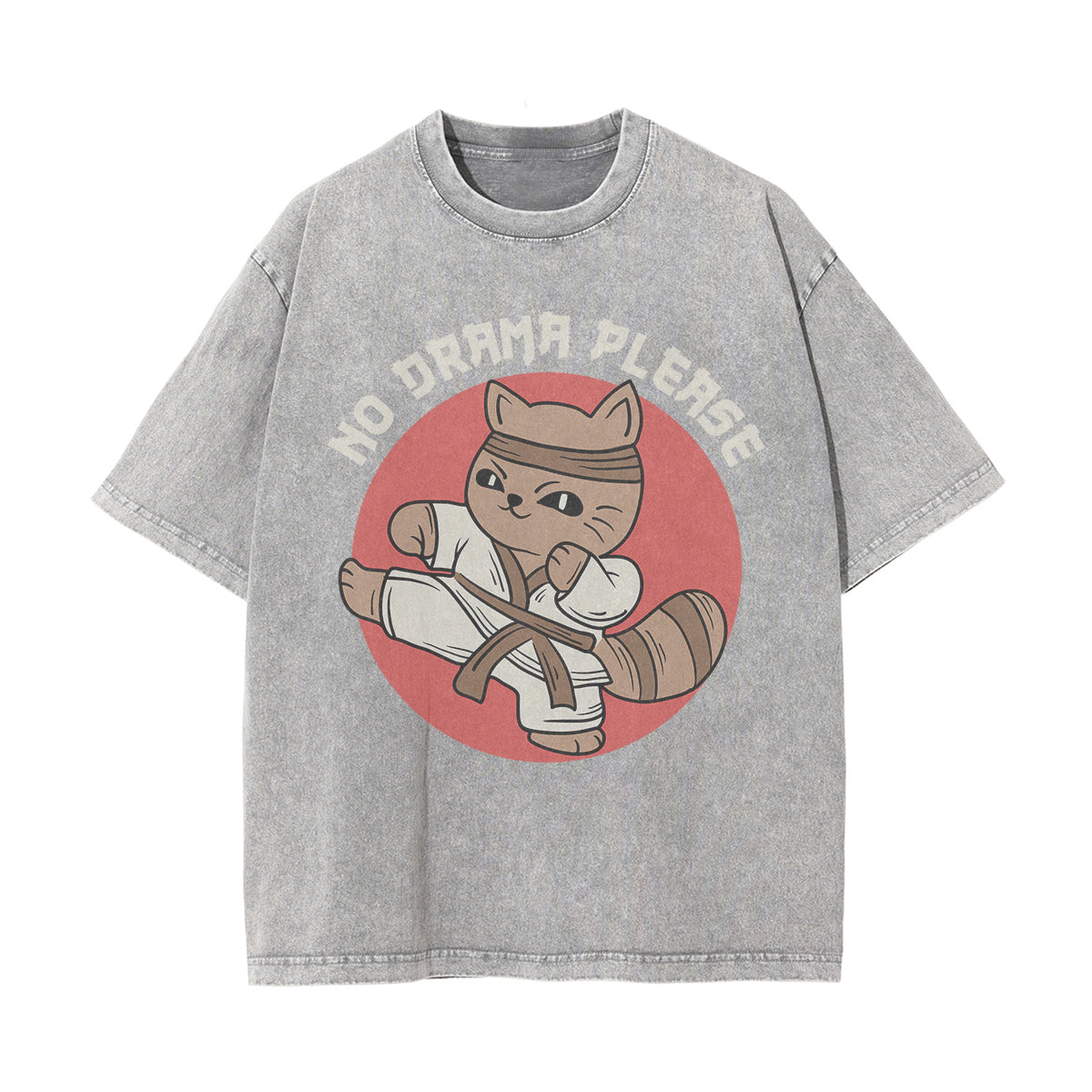 No Drama Please Graphic Washed Tee-INNBLAC Fashion Apparel