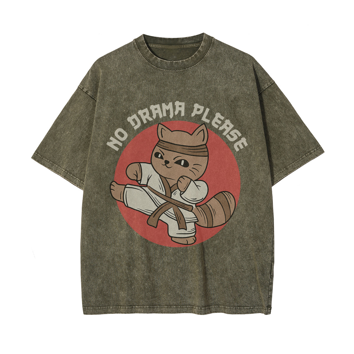 No Drama Please Graphic Washed Tee-INNBLAC Fashion Apparel