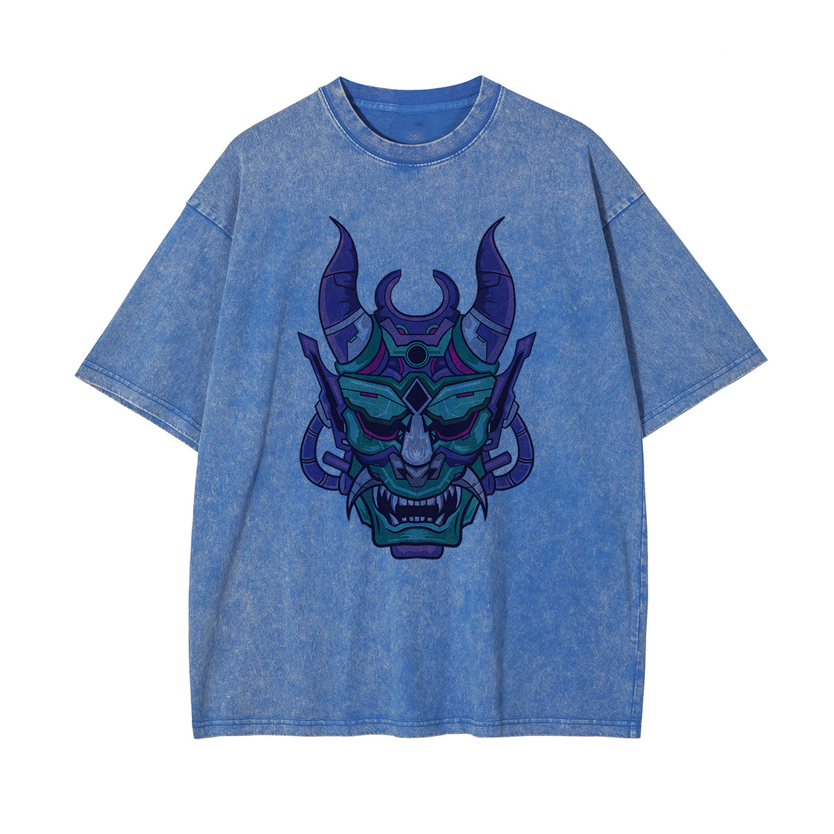 Oni Mask Mecha Graphic Tee-INNBLAC Fashion Apparel