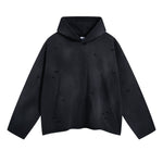 Women's Acid Washed Ripped Hoodie-INNBLAC Fashion Apparel