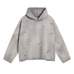 Women's Acid Washed Ripped Hoodie-INNBLAC Fashion Apparel