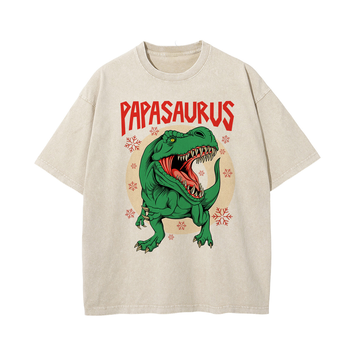 Papasaurus Graphic Heavyweight Washed Tee-INNBLAC Fashion Apparel