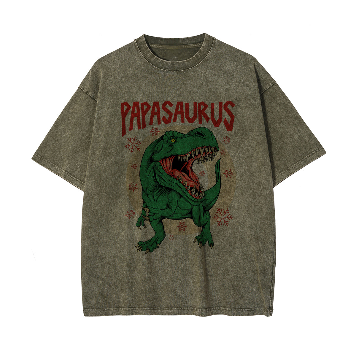 Papasaurus Graphic Heavyweight Washed Tee-INNBLAC Fashion Apparel