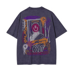 Personalized Graffiti Graphic Distressed Tee-INNBLAC Fashion Apparel