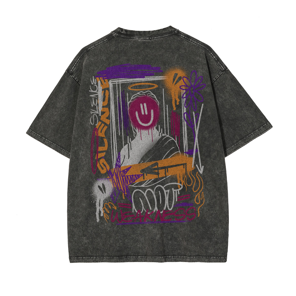 Personalized Graffiti Graphic Distressed Tee-INNBLAC Fashion Apparel