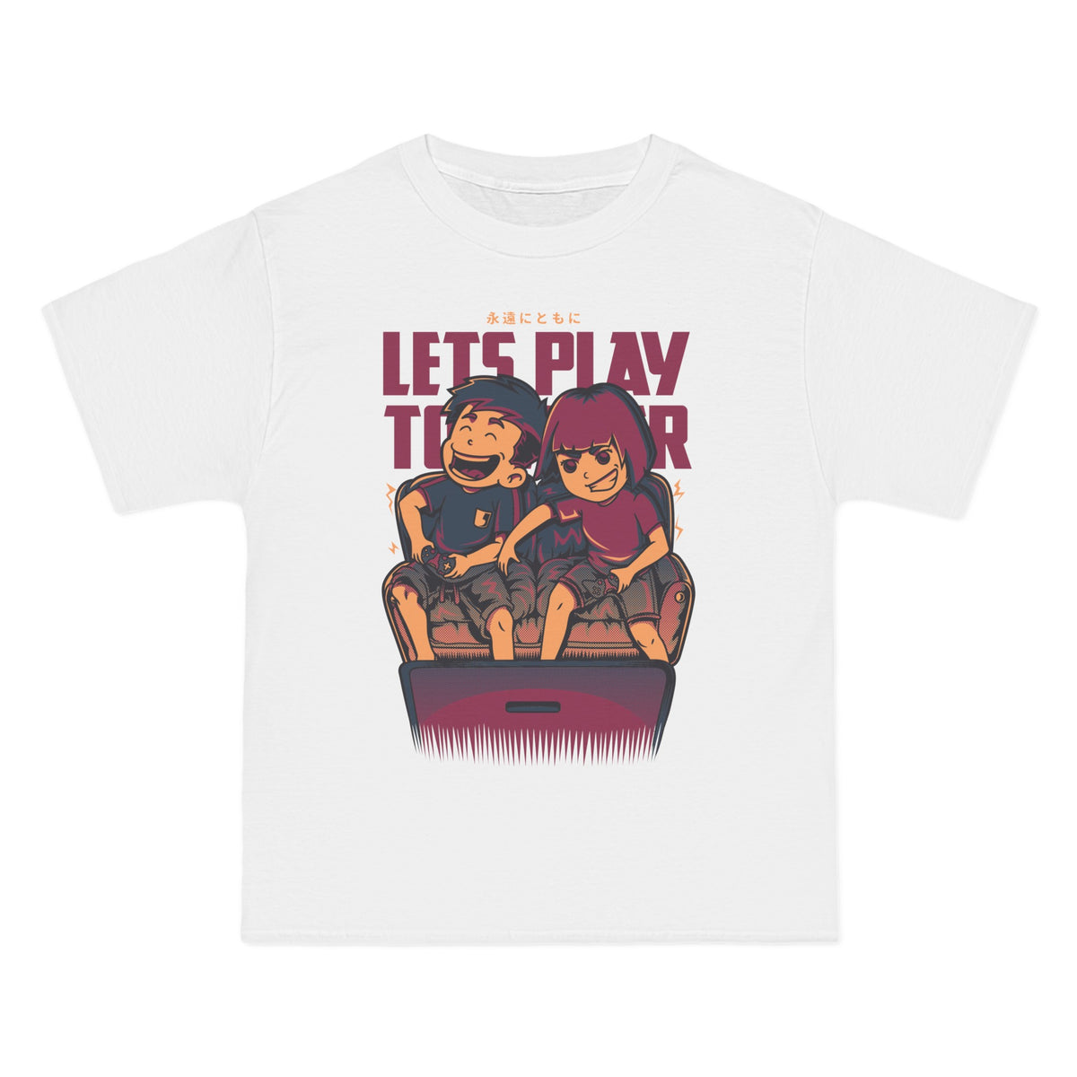 Play Game Japanese Kanji Graphic Tee-INNBLAC Fashion Apparel