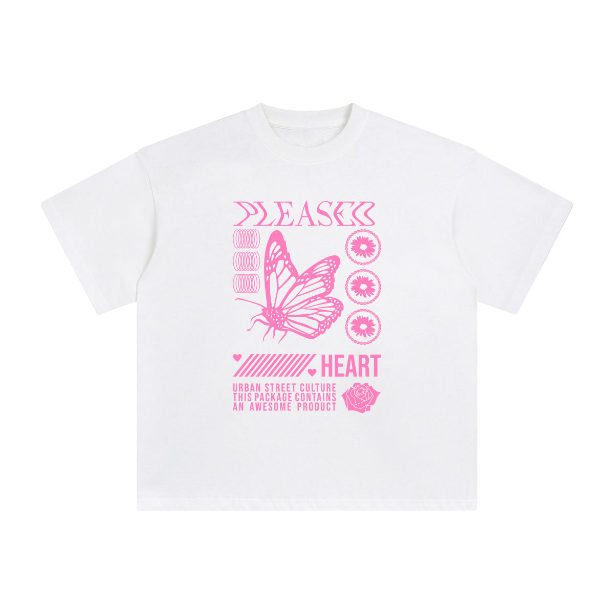 Pleased Heart Abstract Art Graphic Tee-INNBLAC Fashion Apparel