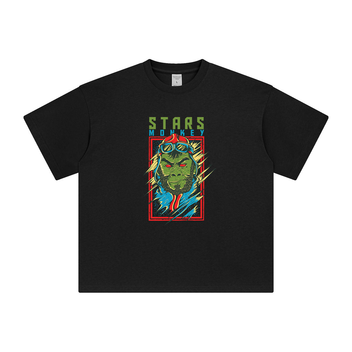 Pop Style Stars Monkey Graphic Tee-INNBLAC Fashion Apparel