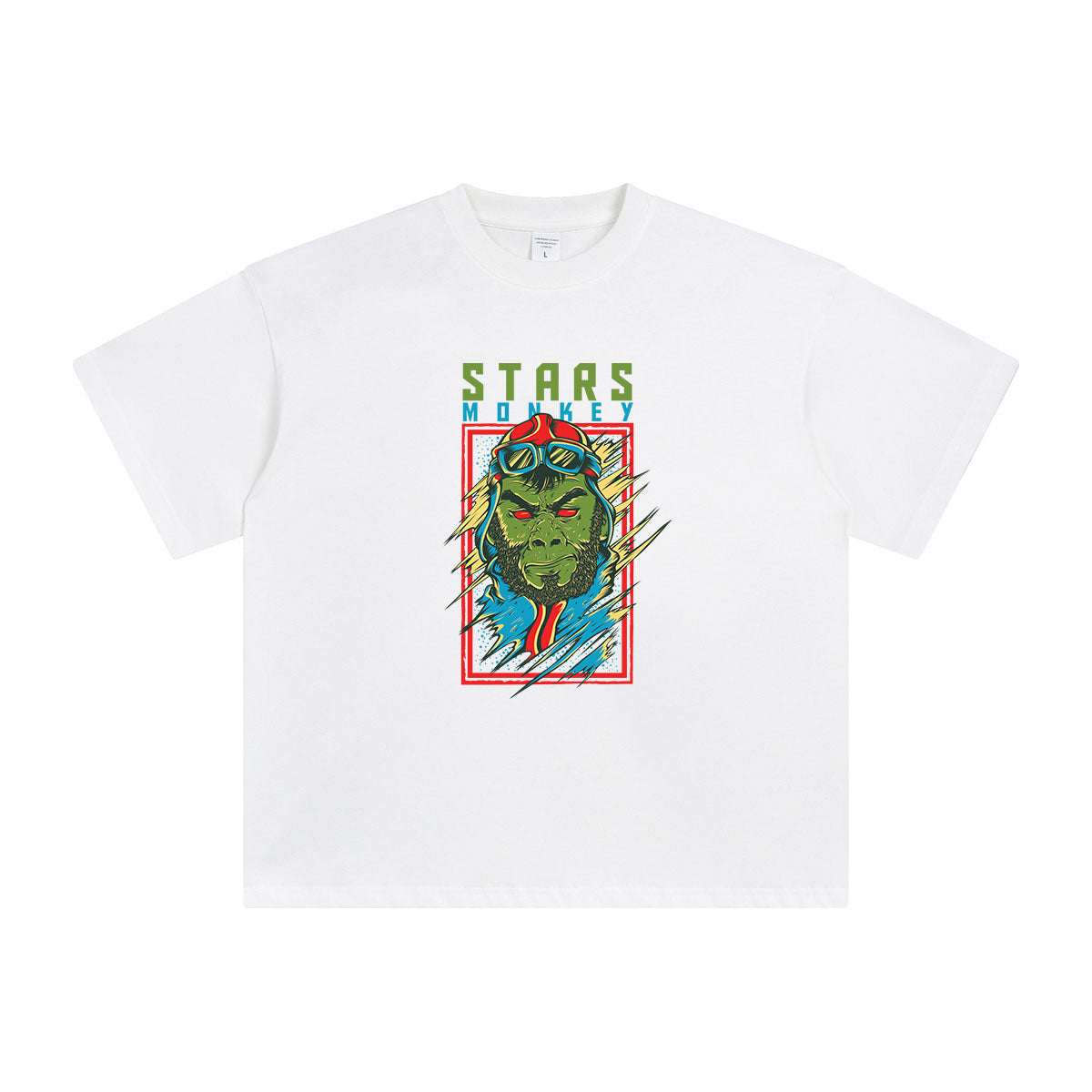 Pop Style Stars Monkey Graphic Tee-INNBLAC Fashion Apparel