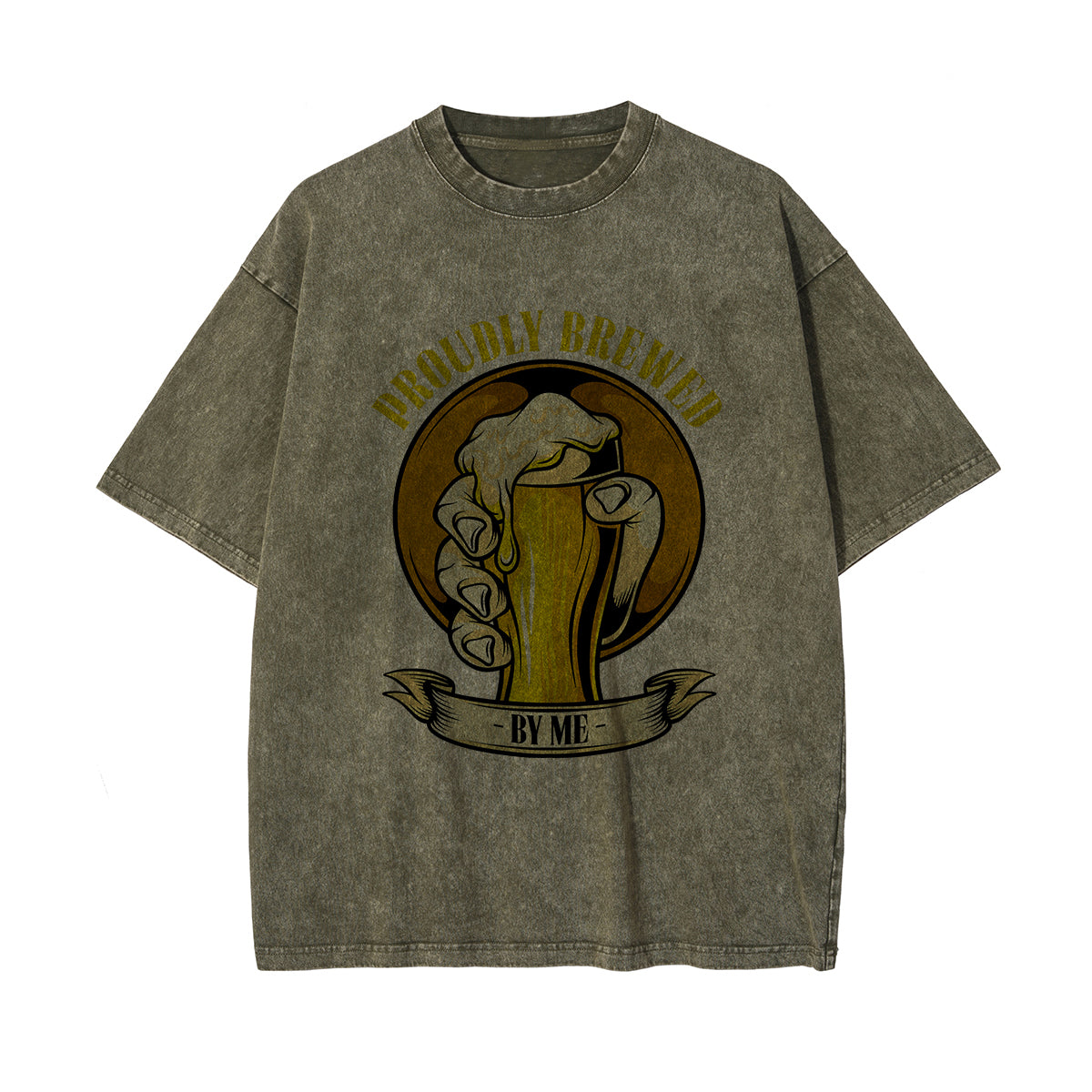 Proudly Brewed Stone Washed Tee-INNBLAC Fashion Apparel
