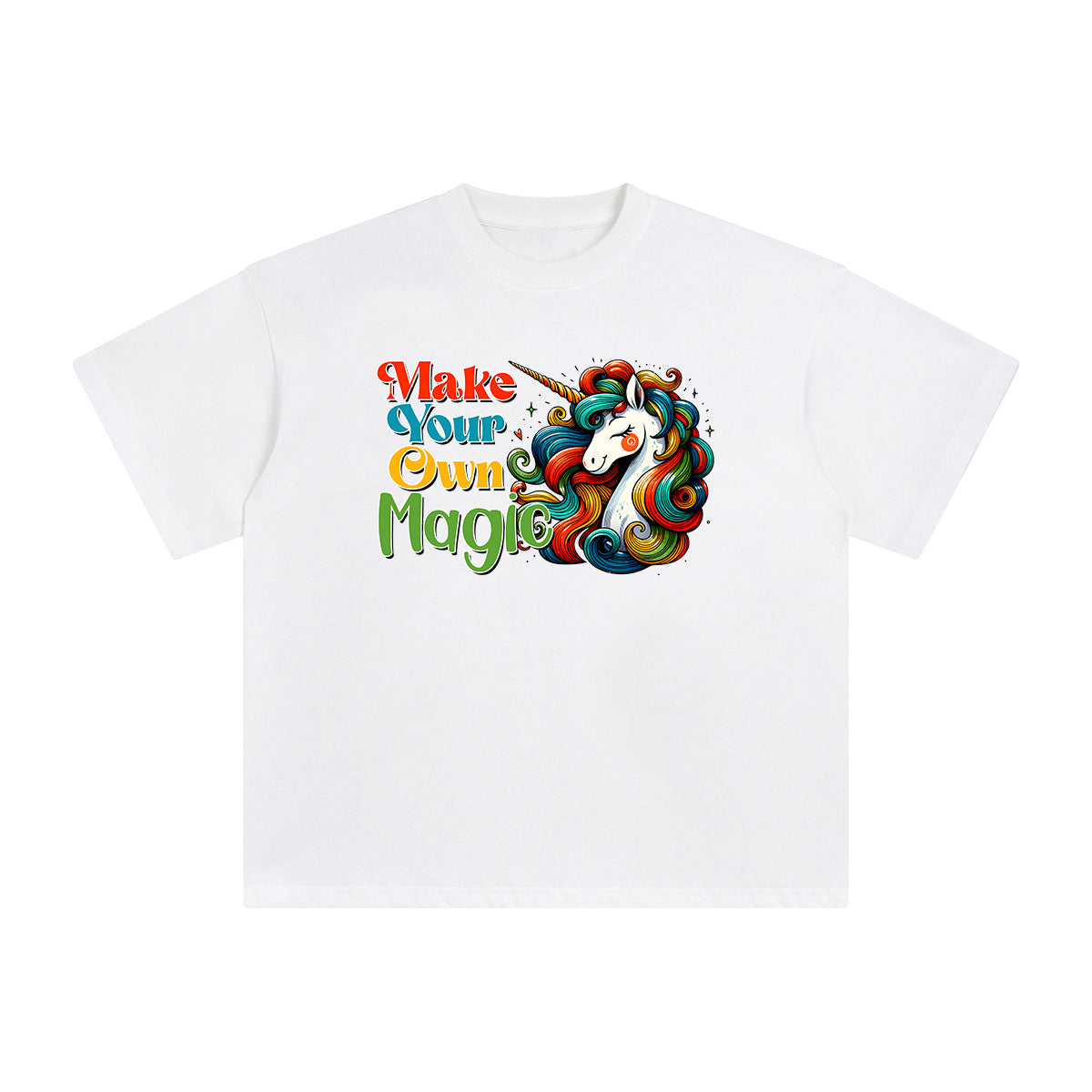 Rainbow Unicorn Graphic Tee-INNBLAC Fashion Apparel