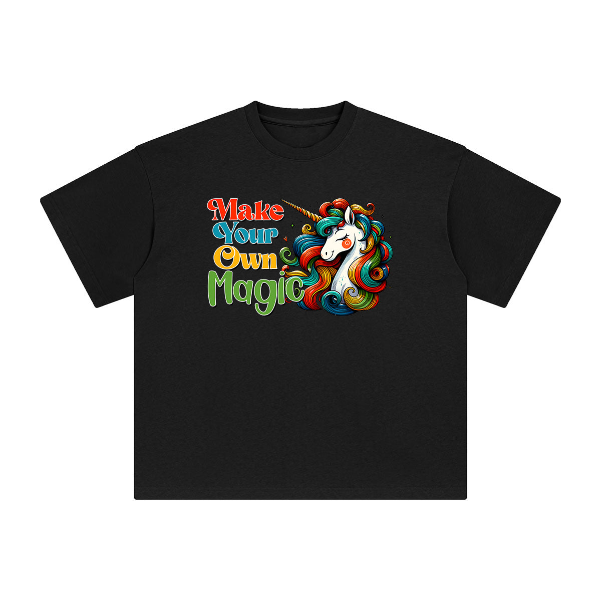 Rainbow Unicorn Graphic Tee-INNBLAC Fashion Apparel