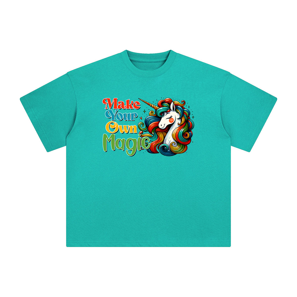 Rainbow Unicorn Graphic Tee-INNBLAC Fashion Apparel
