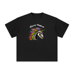 Rainbow Unicorn Skull Graphic Tee-INNBLAC Fashion Apparel
