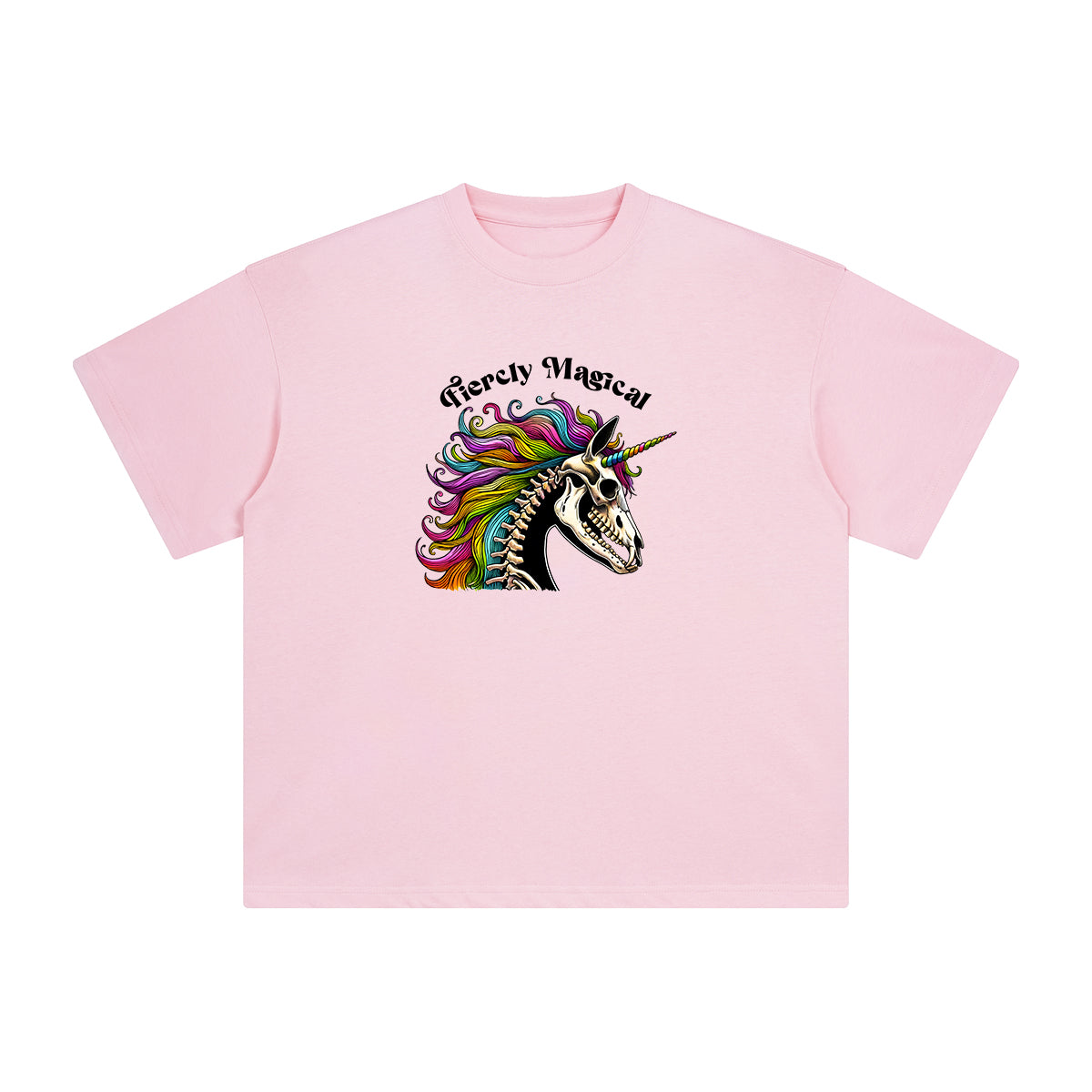 Rainbow Unicorn Skull Graphic Tee-INNBLAC Fashion Apparel