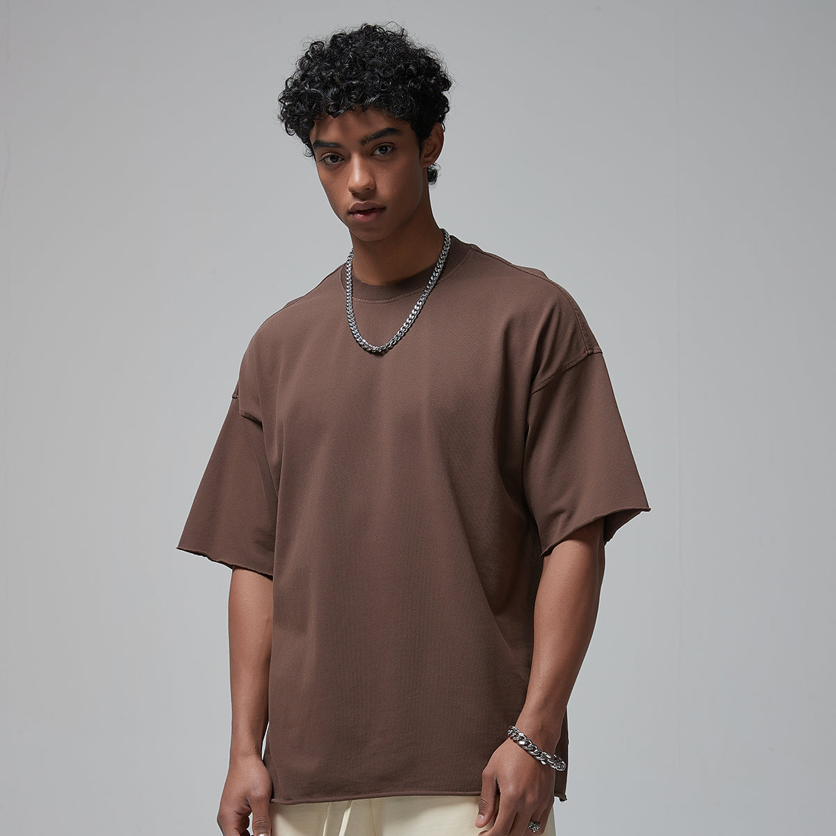 Raw Edge Thick Cotton T Shirt 9oz-INNBLAC Fashion Apparel