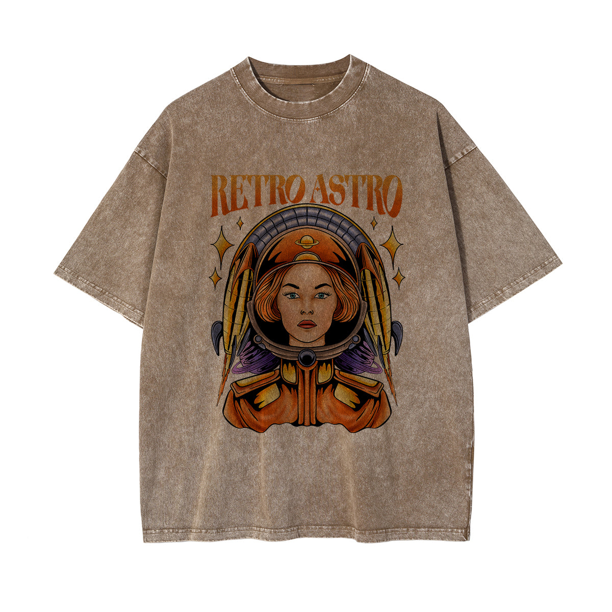 Retro Astro Washed Graphic Tee-INNBLAC Fashion Apparel