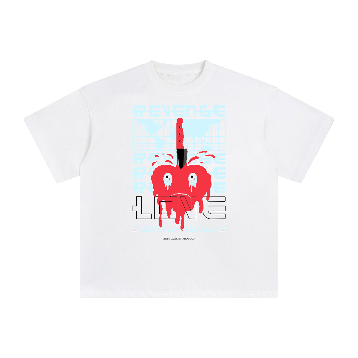 Revenge Love Abstract Graphic Tee-INNBLAC Fashion Apparel