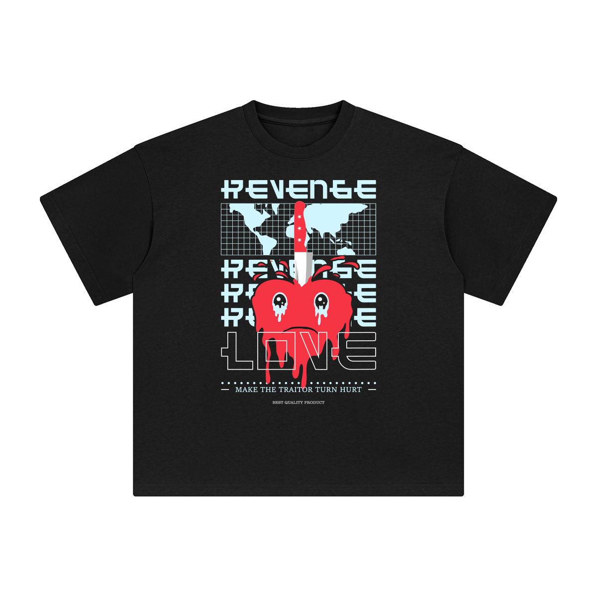 Revenge Love Abstract Graphic Tee-INNBLAC Fashion Apparel