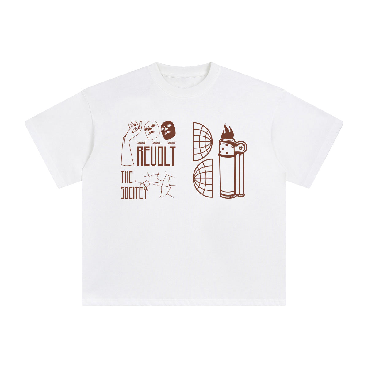 Revolt the Society Abstract Graphic Tee-INNBLAC Fashion Apparel