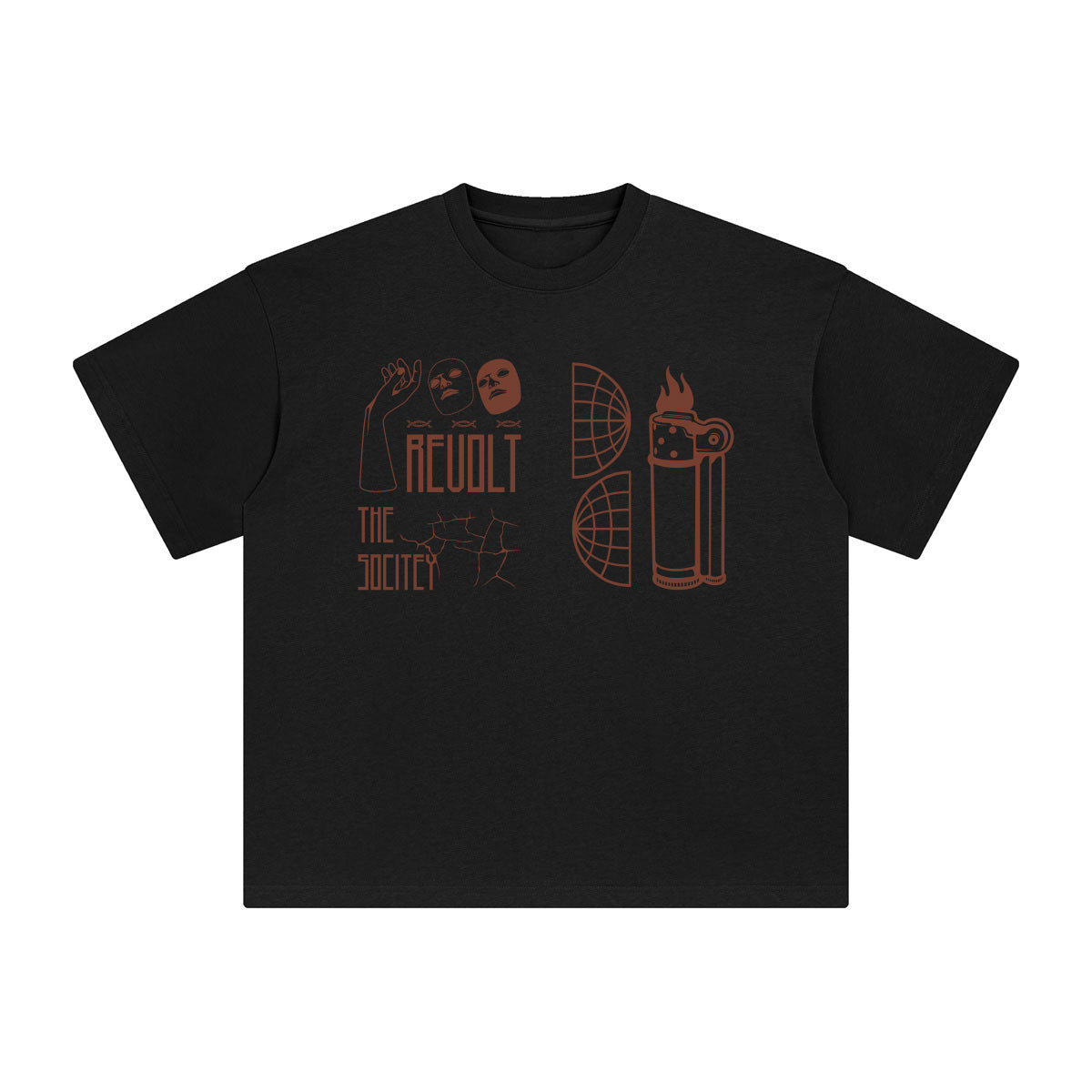 Revolt the Society Abstract Graphic Tee-INNBLAC Fashion Apparel